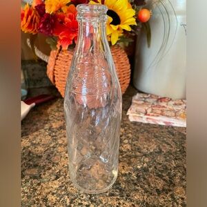 Vintage Pepsi Cola Soda Bottle  clear glass embossed